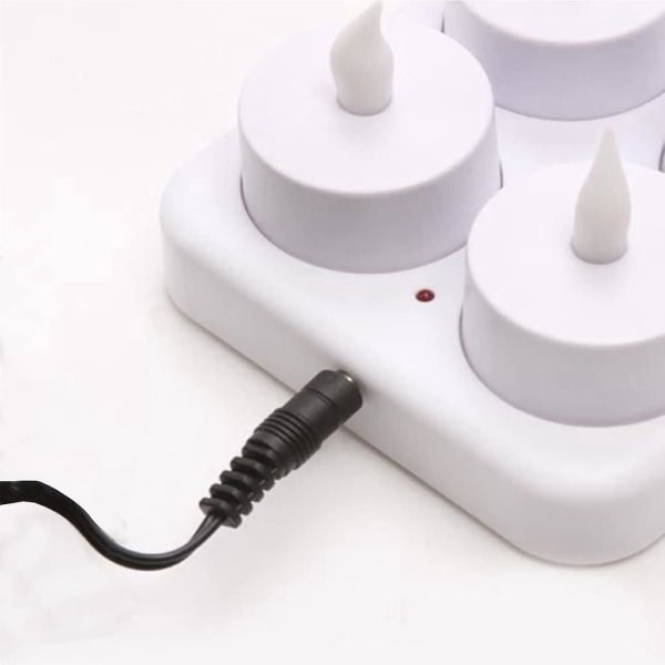 Led-lys uten flamme, Ladbare lys, trådløse te-lys Led julelys Lyslys Led vokslys med ladestasjon 12 stk 12 pieces
