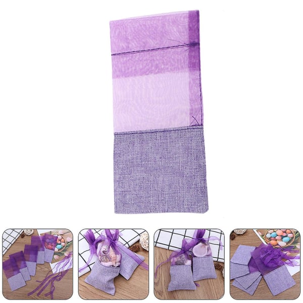 12 st genomskinliga omslagspåsar Bröllopsfest Favor Bags Lavendelpåsar Bröllopsfavor Påsar Lila15x7.2x0.2cm Purple 15x7.2x0.2cm