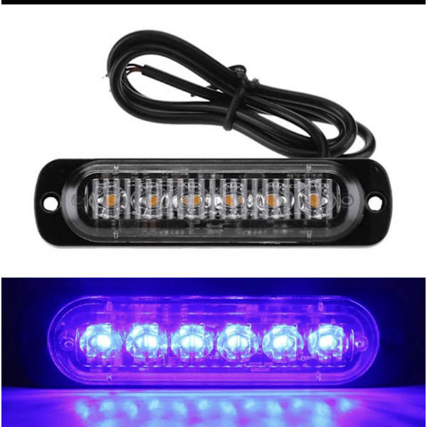 3 stk. 12-24v Højlys Single Row 6led Lastbil Advarselslys Motorcykel Pickup Ombygget Dekorativ Eksplosiv Blitzlys Stro