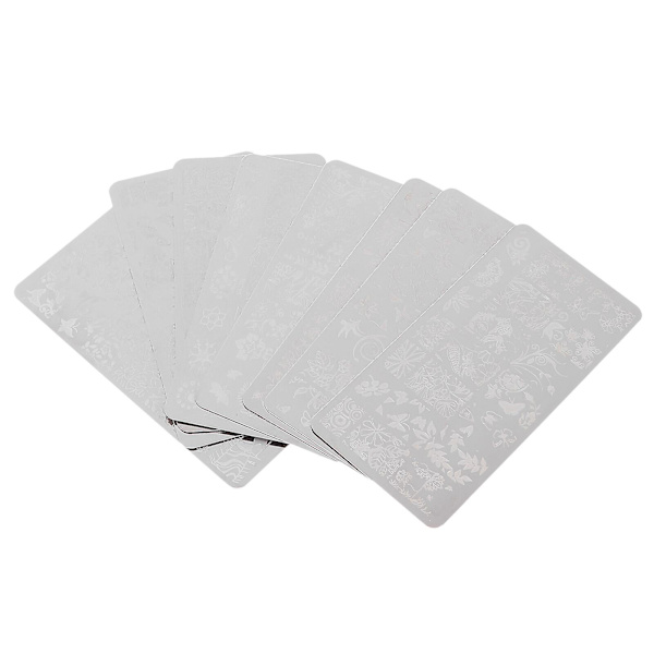 8 kpl Kynsisetti Kynsi Taide Stenssit Leimaussetti Kynsi Leimaus Malli Manikyyri Leimaussetti Kynsi Leima White 12X6cm
