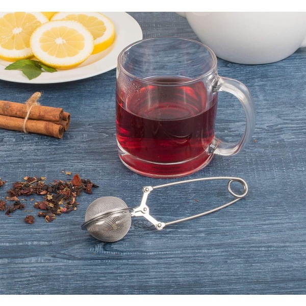 Teinfuser med håndtak Te-nettinfuser Snap Ball Sil - Steil løs bladte Infuser Finmasket balltefilter Te-tang