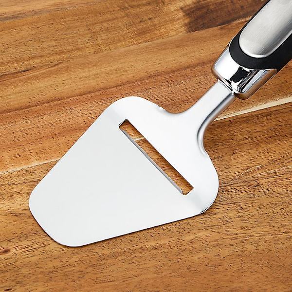 Osthyvel - Skärare med blad i rostfritt stål, Ostskärare, Ergonomisk handtagsdesign, Perfekt för halvhård ost (2 st, Silver)