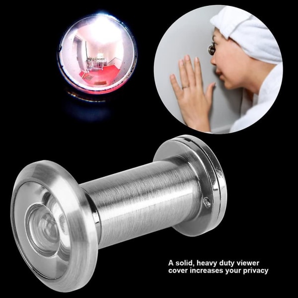 Viewer Security Peek Peephole Optiskt glas vidvinkel med cover (2st, silver)