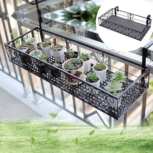 Balkong hängande planteringsställ, järn Balkong växthylla, balkong metall blomsterställ, balkong blomkruka ställ, blomsterställ, för kontor, hem, hotell