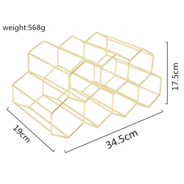 Gullmetall Vinstativ, Benkeplate Vinstativ, 9 Flasker Bordplate Vinstativ for Oppbevaring