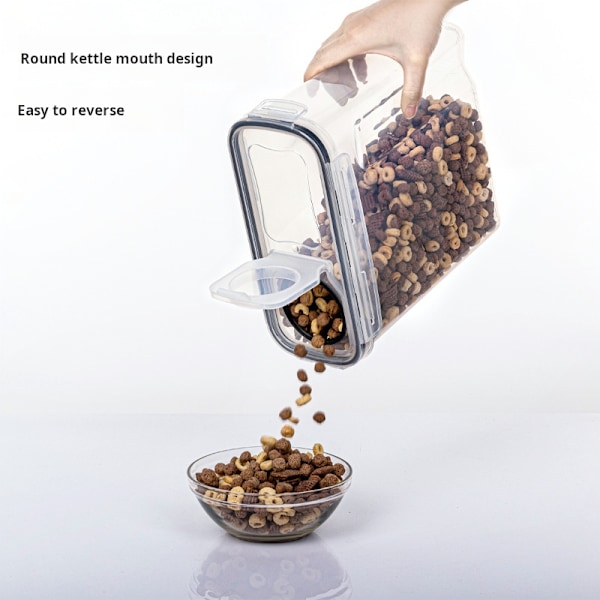 Kök matförvaringsburk 2,5L 4-delars set spannmålsförvaringslåda transparent PP förseglad vattentät förvaringsburk_xrzi Transparent-4pcs setup 2.5L