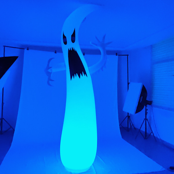 9,7FT Ilmapallohaamuvalot, Puhallettavat Halloween-koristeet Luurankohaamu Halloween-valot Punaiset Silmät Sisä- ja Ulkokäyttöön