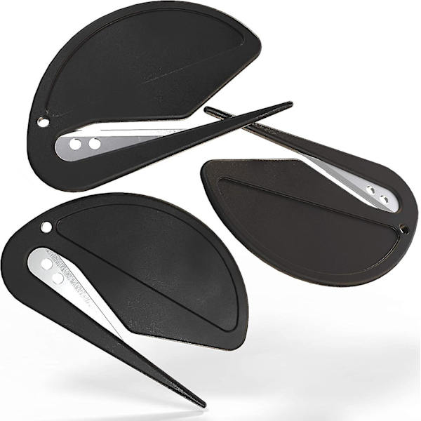 Brevöppnare - Executive Black - Skarp och Effektiv - Öppna Kuvert Med Lätthet - Svart 3-pack