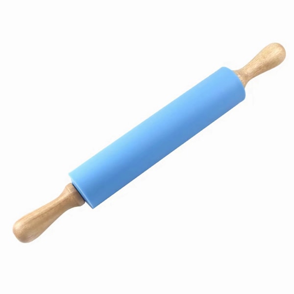 Rolling Pin For Baking,Non Stick Surface Silicone Rolling Pins With Wooden Handle,Dough Roller For Pizza,Bread,French Fondant