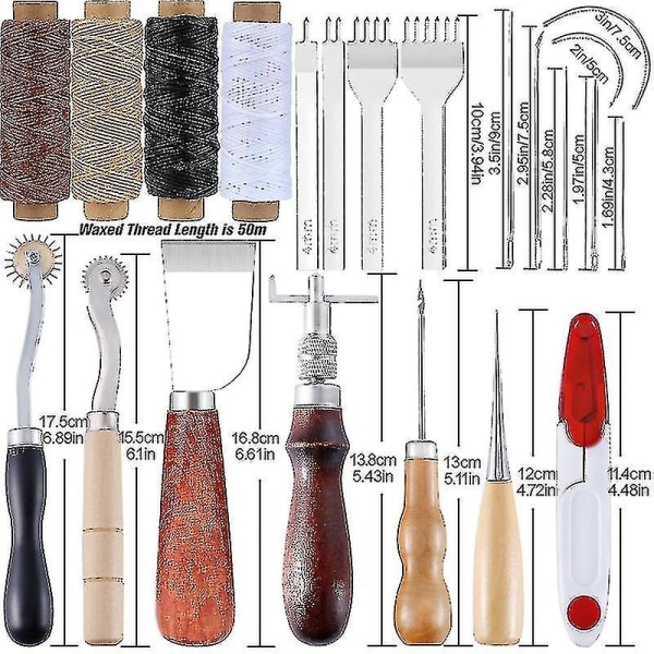 Nahkatyökalusetti Käsinompelu Pistotyökalut Kaiverrustyö DIY