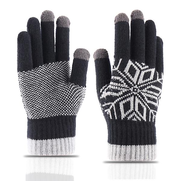 Vintervotter Varme Ullhansker Motorsykkelhansker Full Finger Vinterhansker Varme Full Finger Hansker Svart M Black M