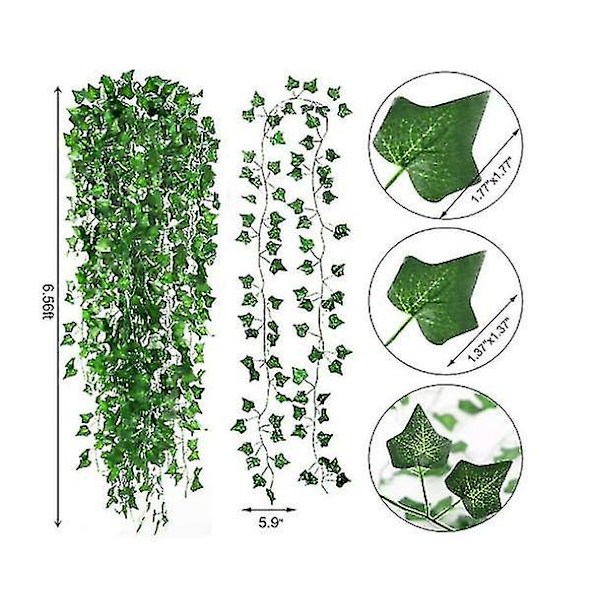 12/24/36 Grene Kunstige Ivy Bladplanter Vine Hængende Garland 24 stk 24PCS
