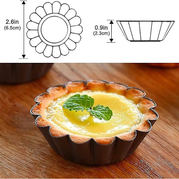 Stål DIY Icke-klibbiga Äggtartformar 6,5 cm Ba Verktyg 8 stycken