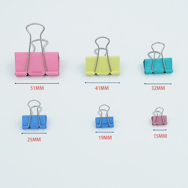 24 Farvede Lange Haleklemmer Metal Bill Klemmer Multi Specifikation Sort Dovetail Klemmer Kontor Kjole Bindende Klemme
