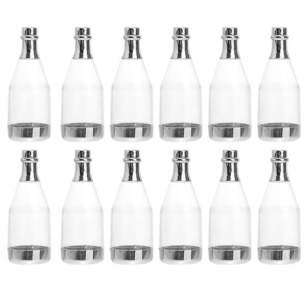 12 st Champagneflaska Godisflaska Ask Duschfest Favoriter (transparent)Silver Silver