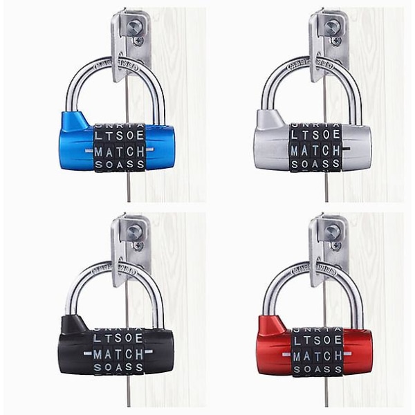 5-bogstavs kombinationshængelås sort - Kombinationslåse - Cykellås Laptop Rygsæk - Perfekt til Escape Rooms (1 stk)