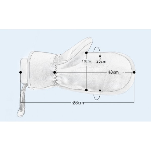 Snøbrett-hansker med fem fingre, varm berøringsskjerm, vanntette skihansker - Hvit, M