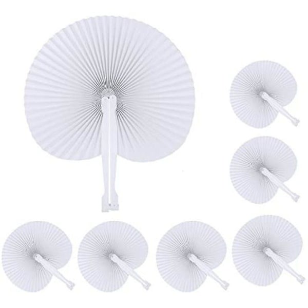 24 kpl Hääpaperiviuhkat Sydämenmuotoiset valkoiset paperiviuhkat Taitettava taskuviuhka hääjuhliin Round