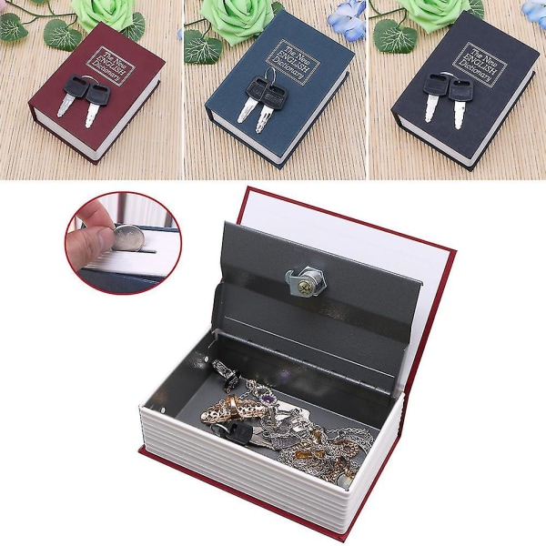 Mini Home Security Ordbog Sikker Kontant Smykker Opbevaring Nøgle Lås Box Hot