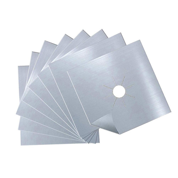 8 stk Nyttige Komfyrbrennerdeksel Praktiske Gasskomfyrbeskyttere Gjenbrukbare Hob Komfyrtoppforinger Rengjøringsmatte Pute (sølv)Sølv27X27X0.012cm Silver 27X27X0.012cm