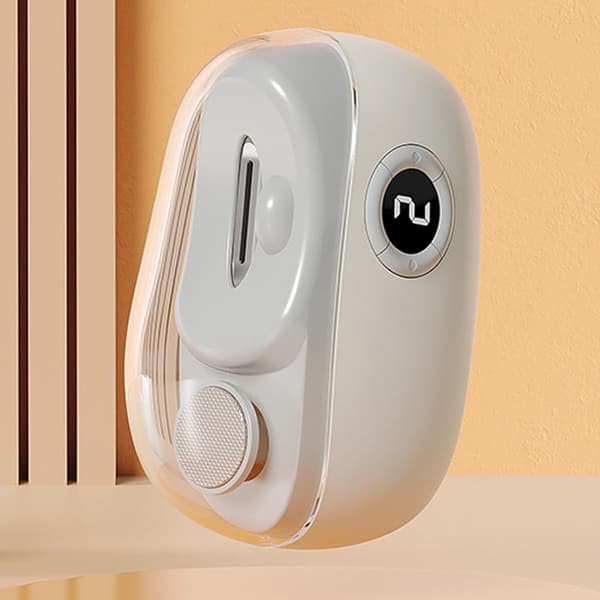 Elektrisk negleklipper, USB oppladbar 3-hastighets trimmer med LED og negleoppsamler, for eldre, barn, reise, grå