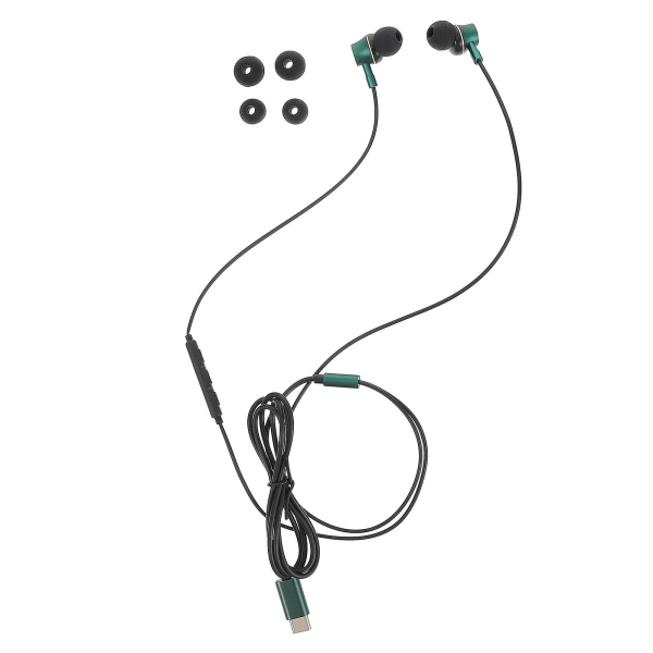 USB-C Høretelefoner Ergonomisk Ledningsstyret In-Ear Støjreducerende Headset Sort 122X2X1.1CM Black 122X2X1.1CM