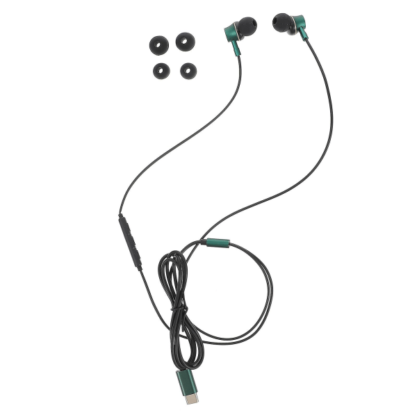 USB C hörlurar Ergonomisk trådbunden kontroll In-ear brusreducerande headsetSvart122X2X1,1CM Black 122X2X1.1CM