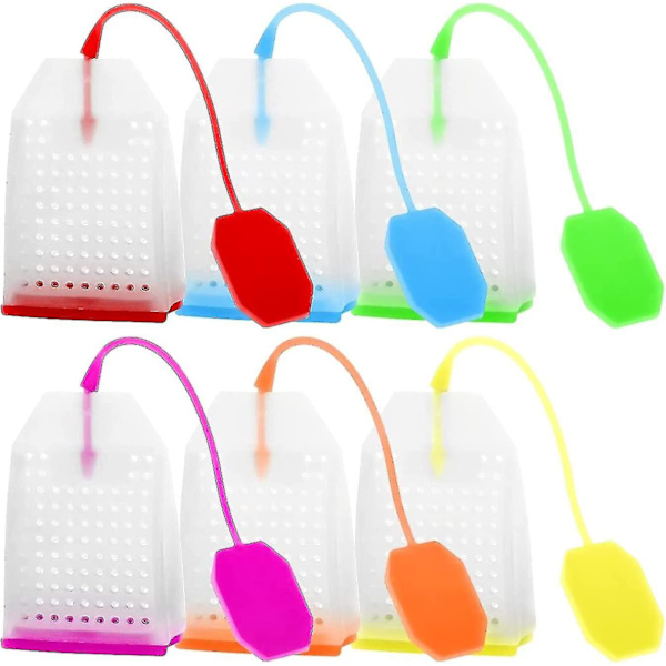 6-pack Silikon Teinfuser, Återanvändbara Säkra Lösa Tebladspåsar Sil