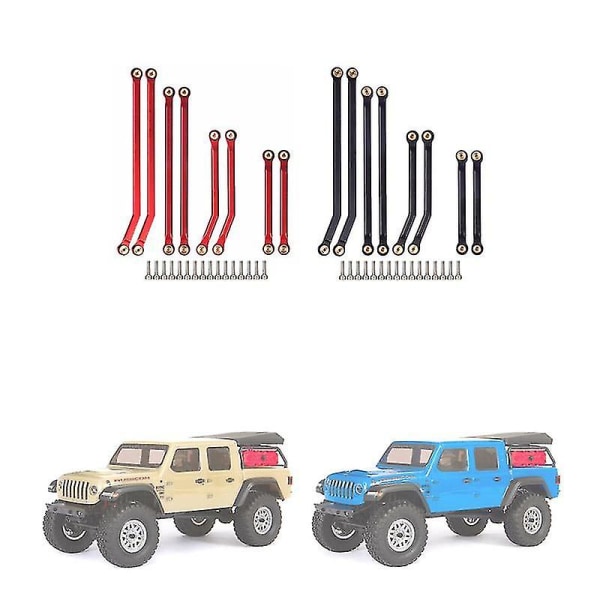 8st Cnc High Clearance Links 4 Link Set Kompatibel med Axial Scx24 Gladiator Axi00005 1/24 Rc Crawler, svart