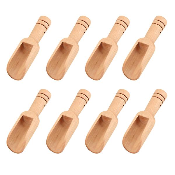 8pcs Mini Wooden Spoons Durable Powder Scoops Household Small Spoons (khaki)Khaki7.8X2.3CM