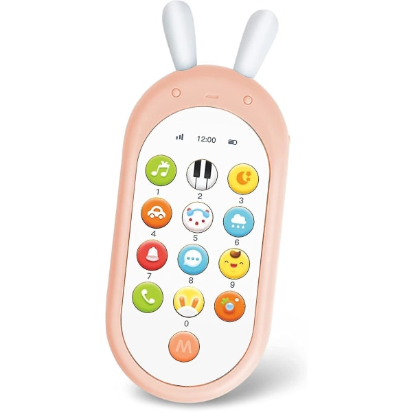 Baby , baby 6 månader Baby Smartphone Spela mobiltelefon med musiklampor, skratta sånger Dialog, present till baby från 6 mån