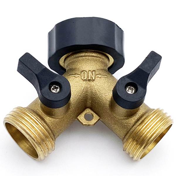 2 stk. Slangedeler 2-vejs Ventil Have Slange Y-deler Slangedeler Have Slangedeler 2-vejs Hanedeler 3/4\" Hun & 2 Han