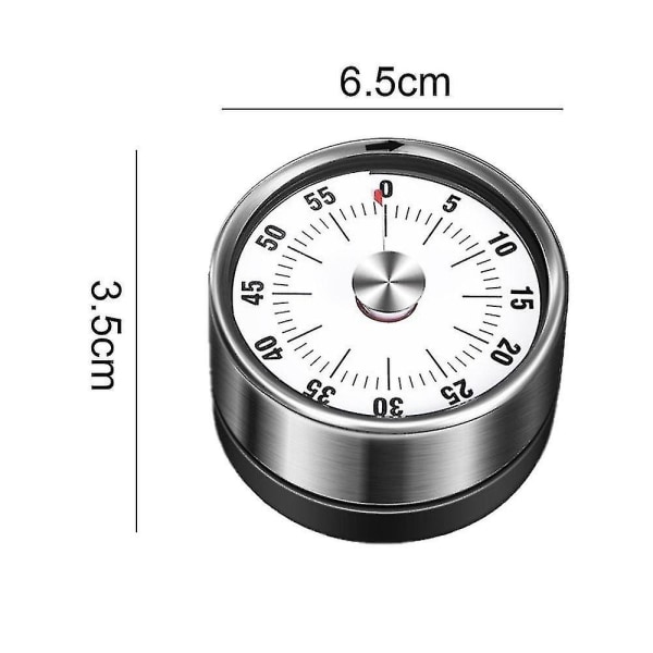 Kitchen Timer, Chef's Cooking Timer Clock With Loud Alarm, Mechanical - Magnetic Background, No Batteries Required, Delicate