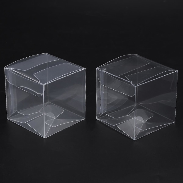 50 stk. 5*5*5cm PVC Gennemsigtige Firkantede Gaveæsker Bryllup Gavepose Fest