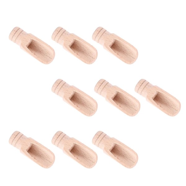 9 stk. Mini Træskeer Multifunktionelle Teskeer Kaffeskeer Til Hjem Logfarve 15.1X1.8X1.2CM Log color 1 5.1X1.8X1.2CM