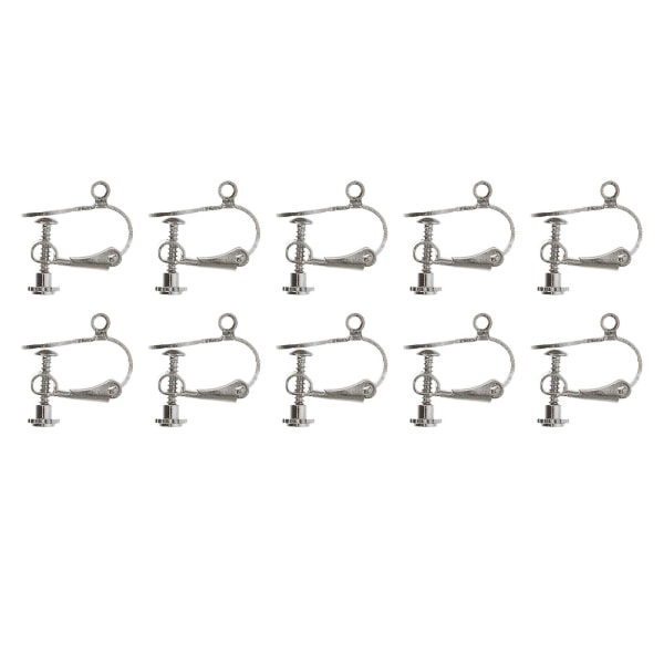 10st Clip-on örhängen Converters Gör-det-själv-örhängetillbehör Clip-on-örhängen KomponenterSilver1,5X1,5cm Silver 1.5X1.5cm