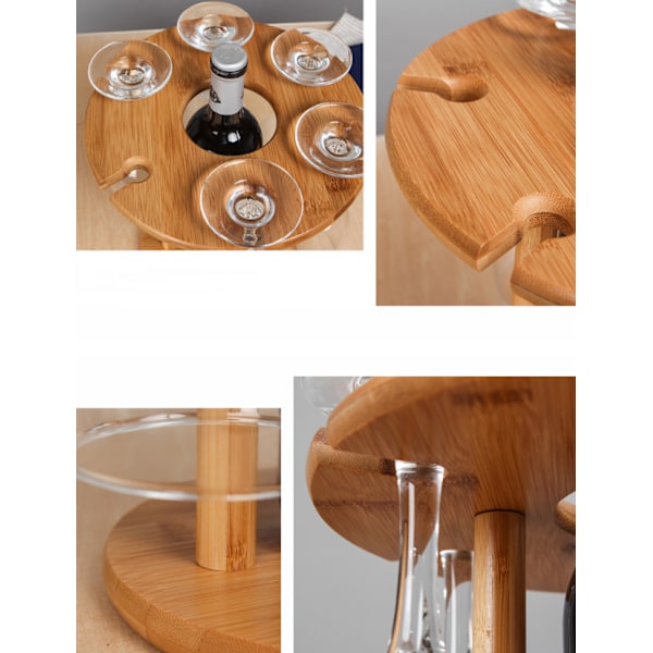 Kreativ Solid Bambus Omvendt Vinglassholder (Nan Bambus 6 Hull Vinglassholder)