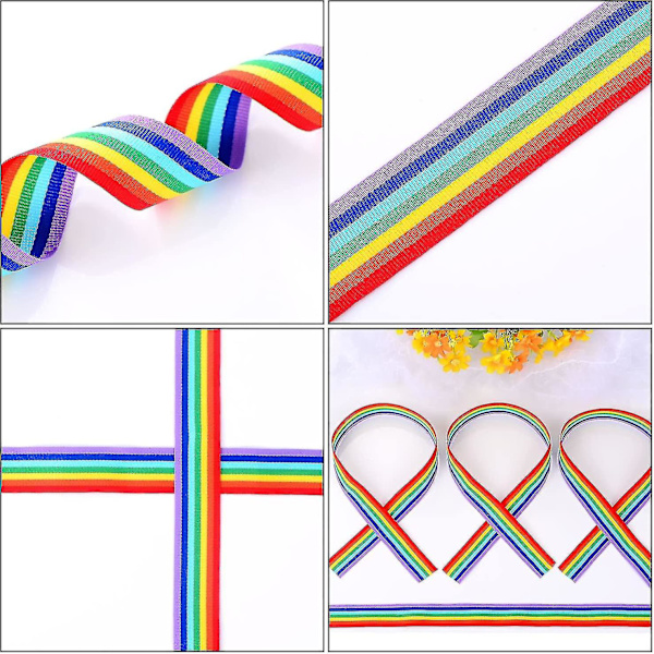 25mm Bred Organza Band Rainbow Band för Konst Hantverk DIY, 1 Rulle, 45 Meter Totalt