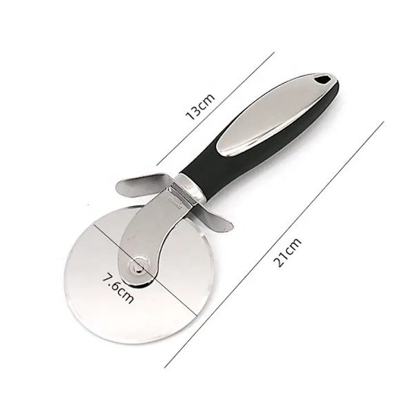Pizzakniv - Premium Pizzakniv för Köket - Superskarp och Lätt att Rengöra Pizzaskärare, Pizzahjul Svart