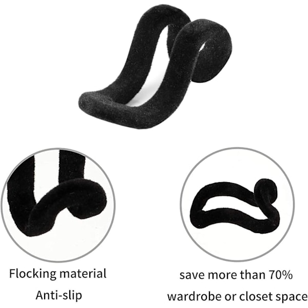 40 stk. Mini Tøjhængere Hængekrog Fløjlsblød Anti-slip Frakke Hængekrog Kaskaderende Hængere Skab Connector Hooks Til Garderobe, Badeværelse, Soveværelse, Køkken