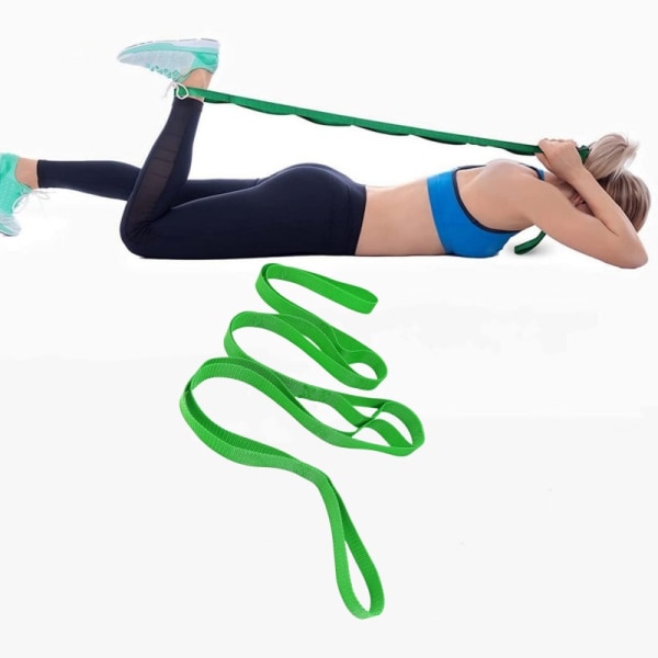 Yoga Strap Strækrem med Øvelsesbog Fysioterapiudstyr Strækrem Rehabilitering Multi-Loop Rem Ikke-elastisk Øvelse