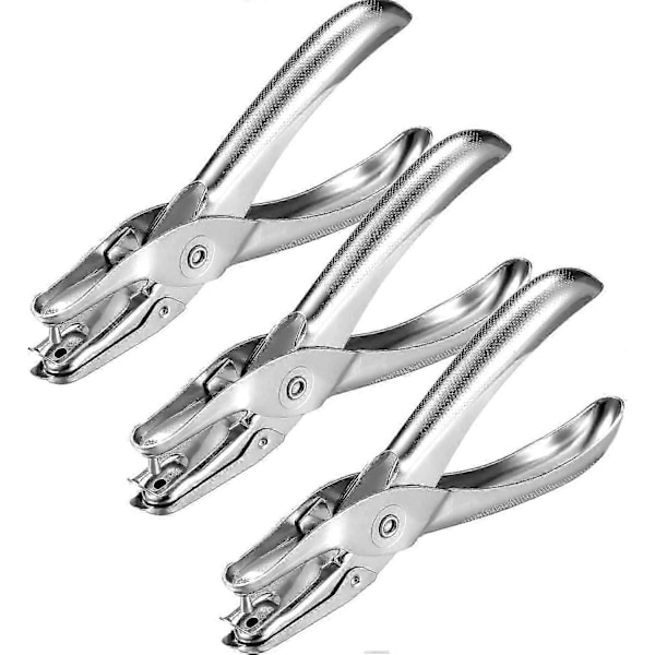 RYI) Metal Hulmaskine Enkel Hulmaskine Papir Hulmaskine Billet til Skole, Hjem og Kontor, 3-pak (1/8 tomme H