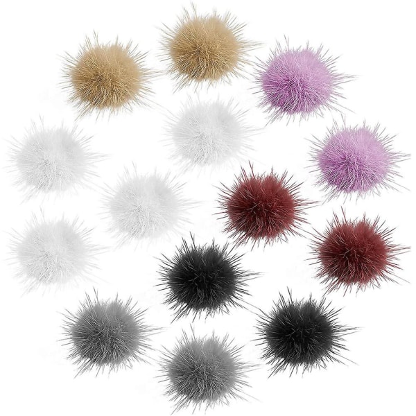 14 stk. Negle Smykker Pompom Bold Hat Neglekunst Tilbehør Neglekunst Bold Nøglering Pom Pom Bold Puff BallA Assorted Color 2.7x2.7cm