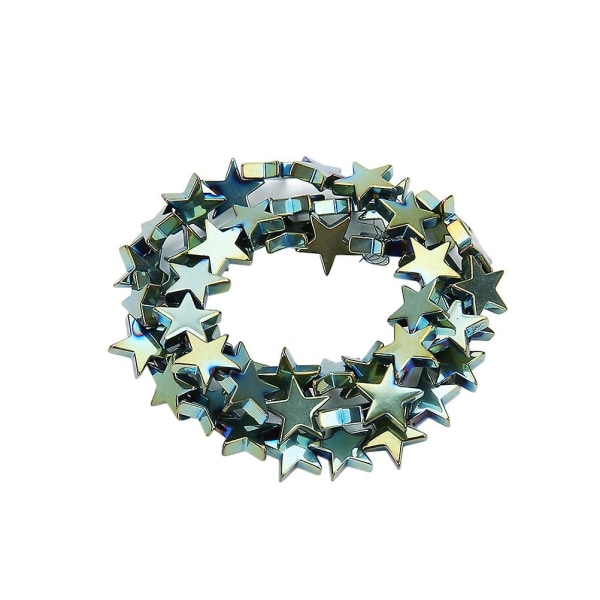 1 Set Five-pointed Star Loose Bead Hematite Pentastar Loose Beads Diy Jewelry Accessories (green 6mm 62 Grains)Green