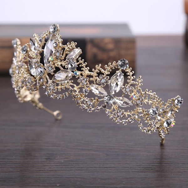 Falsk Pärlblomsterkrona Huvudband Barock Kristall Silverfärgad (1 st)
