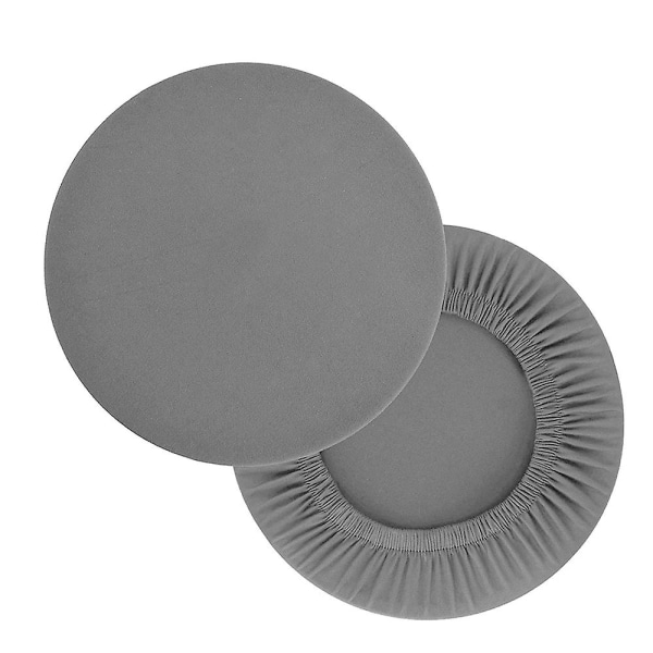 2 st Tyg Kontorsmöbler Mötestillbehör Pallöverdrag Runda Barpallöverdrag - Supersoft Och Tvättsbart Elastiskt Pallöverdrag För 3045cm ChGrey Grey