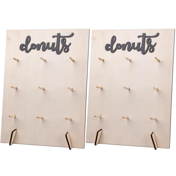 2 Set Donut Ställ Donut Displaybräda För Bröllop Fest Doughnut Tema Fest 40x30cm 40x30cm