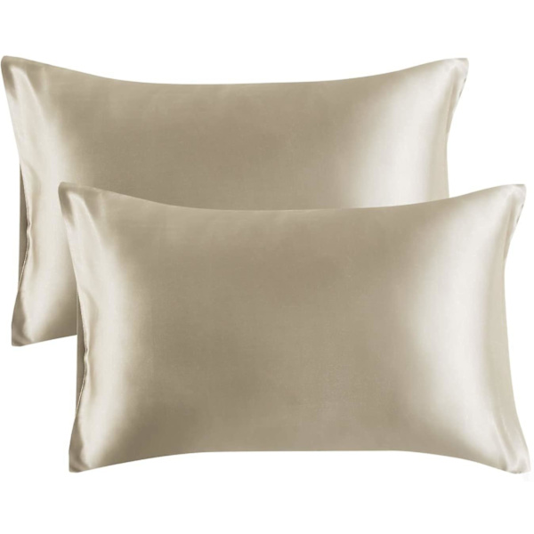 Satin Kuddeöverdrag för Hår och Hud, 2-pack - Standardstorlek Kuddeöverdrag - Satin Kuddeöverdrag med Kuvertstängning Taupe 20 x 36 Taupe 20  x 36