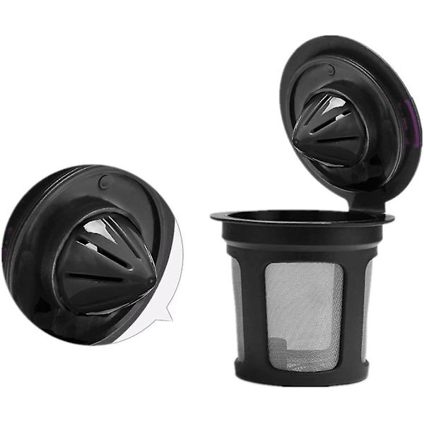 Pod Mesh Cup Återanvändbart Kaffe Enkelt Filter Solo Rostfritt Bakplåt Glas Bakplåtsset (2st, Svart+lila)