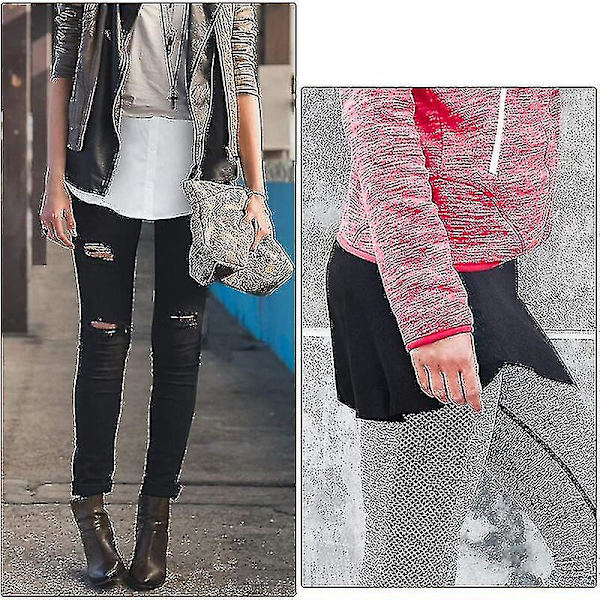 Skjorteforlengere Justerbare Lagdeling Fake Topper Nedre Kant med Elastisk Midje (2 stk) M M